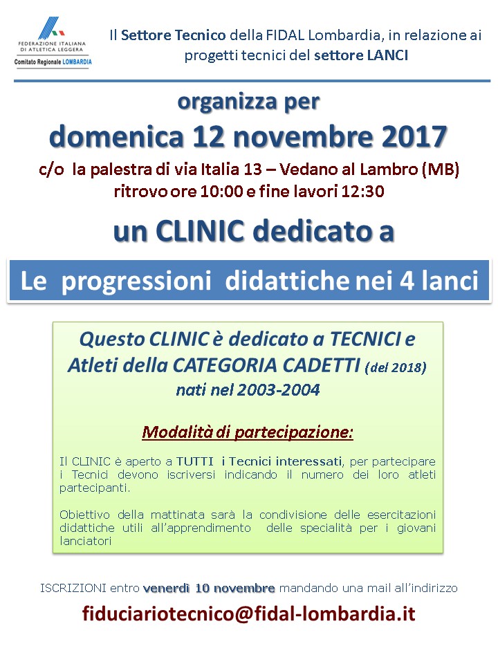 Clinic Lanci VEDANO 12 11 2017