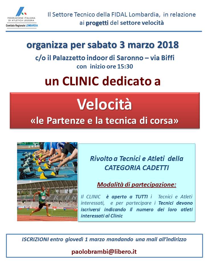 Clinic Velocità Saronno 3 marzo 2018